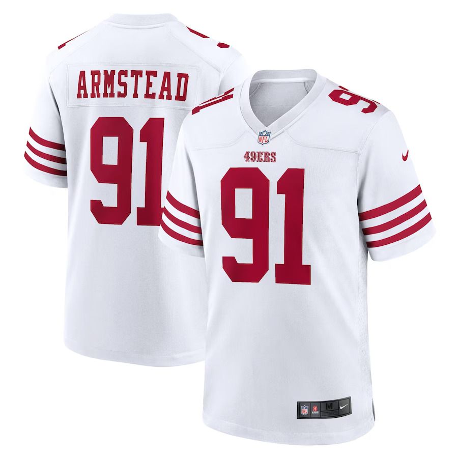 Men San Francisco 49ers 91 Arik Armstead Nike White Player Game NFL Jersey